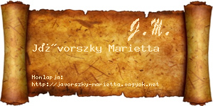 Jávorszky Marietta névjegykártya